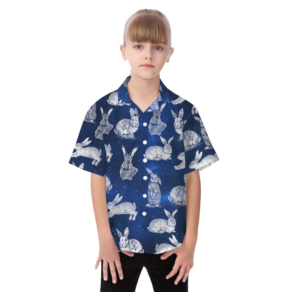 Rabbit Matching Family Hawaiian Shirts For Easter