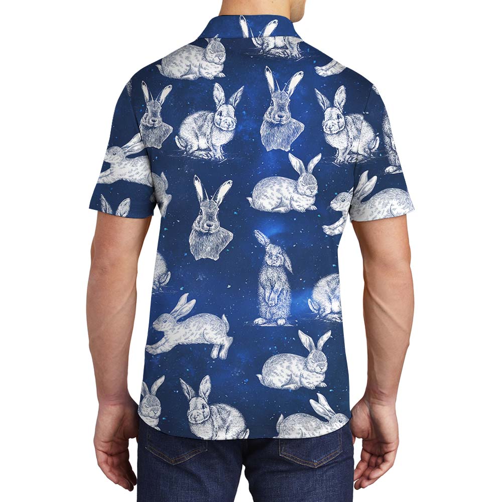 Cool Rabbit Easter Men's Collared Polo Shirts