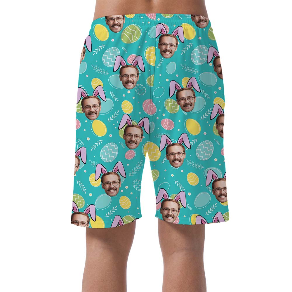 Cute Custom Multiple Faces Easter Swim Shorts