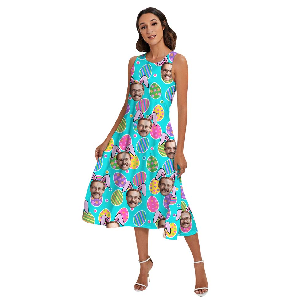 Happy Easter Eggs Matching Family Hawaiian Outfits With Custom Faces