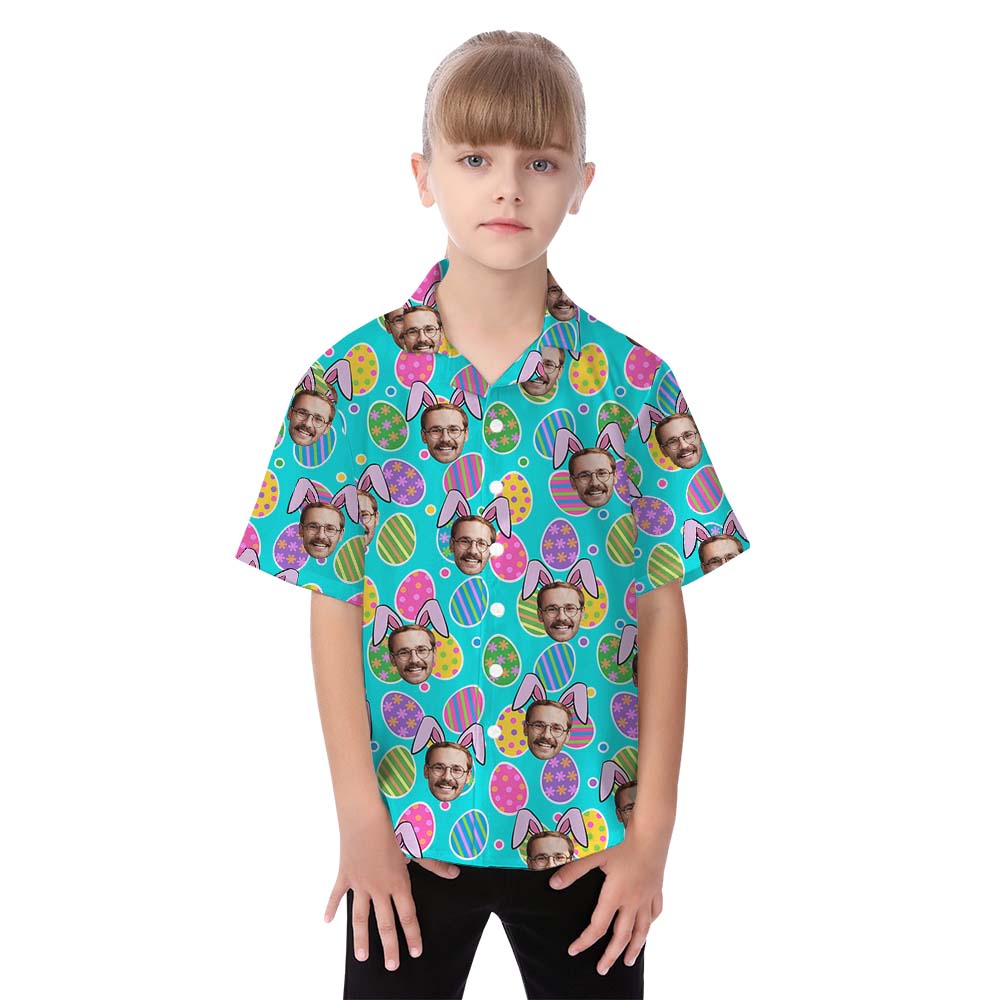 Happy Easter Eggs Matching Family Hawaiian Outfits With Custom Faces