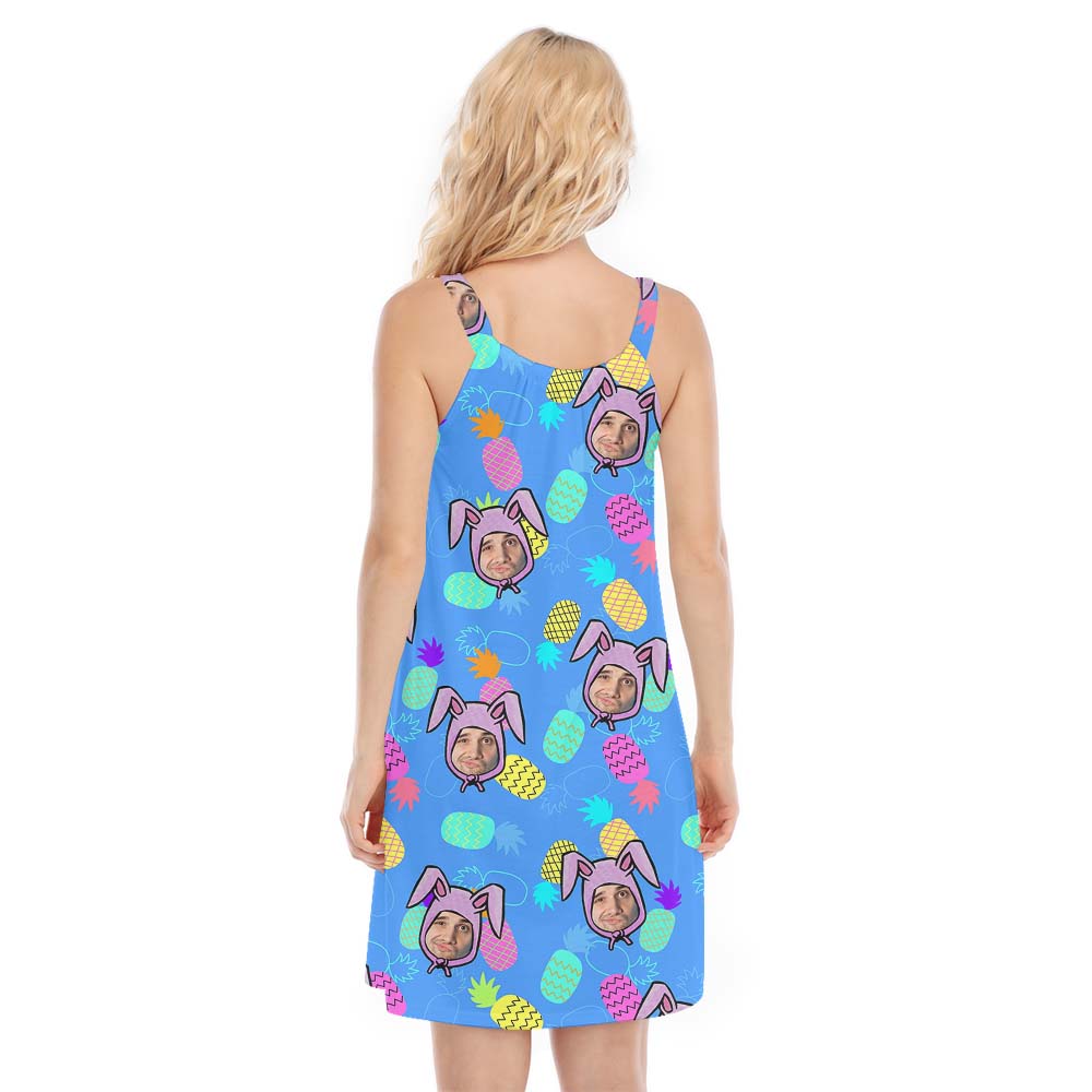 Cute Happy Easter Cami Dress With Multiple Faces