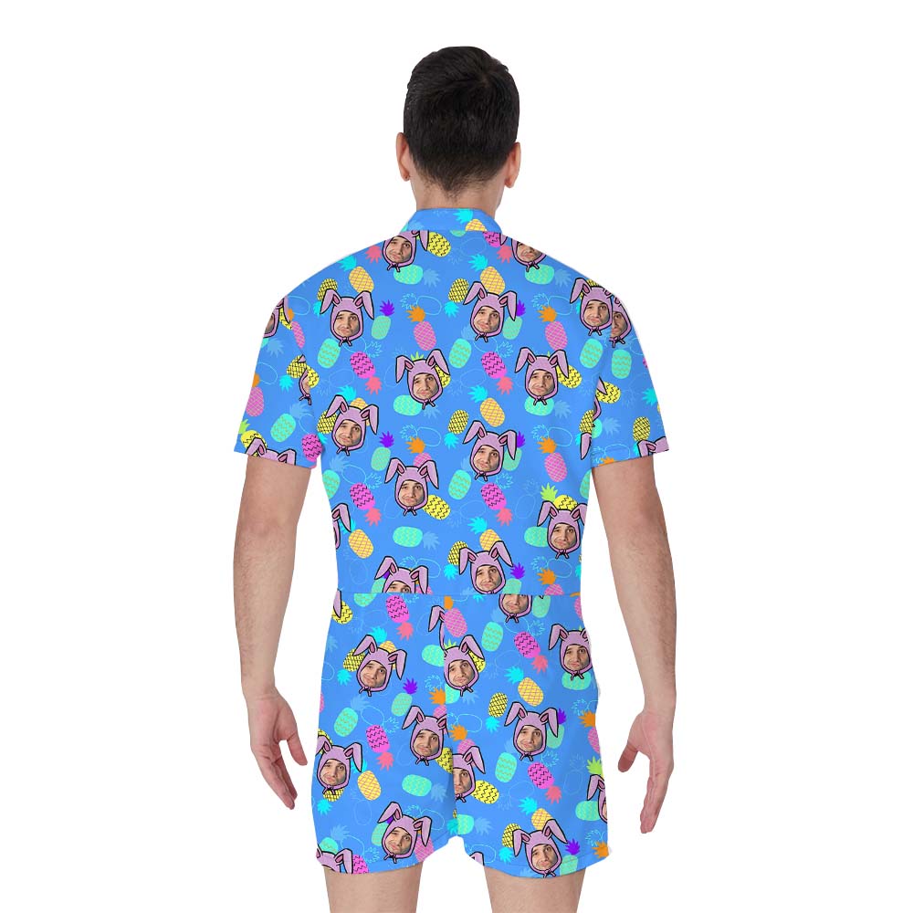 Easter Custom Face Men's Romper With Bunnies
