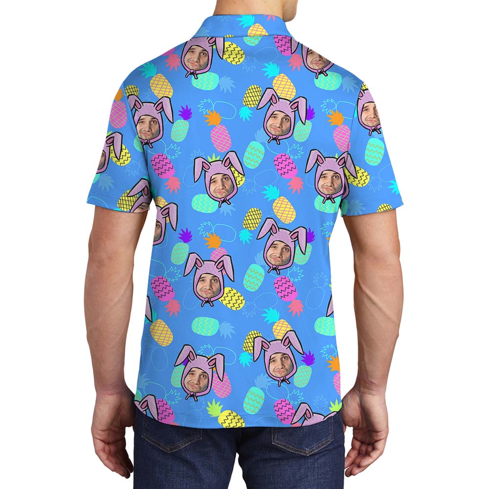 Easter Pineapple Men's Polo Shirt With Faces