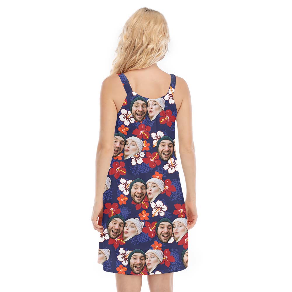 Custom Hawaiian Cami Dress For Couple