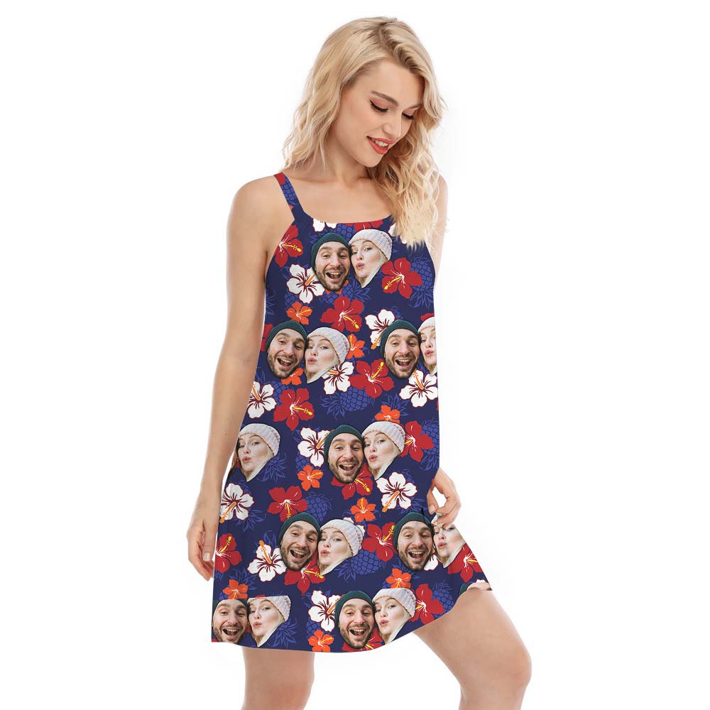 Custom Hawaiian Cami Dress For Couple