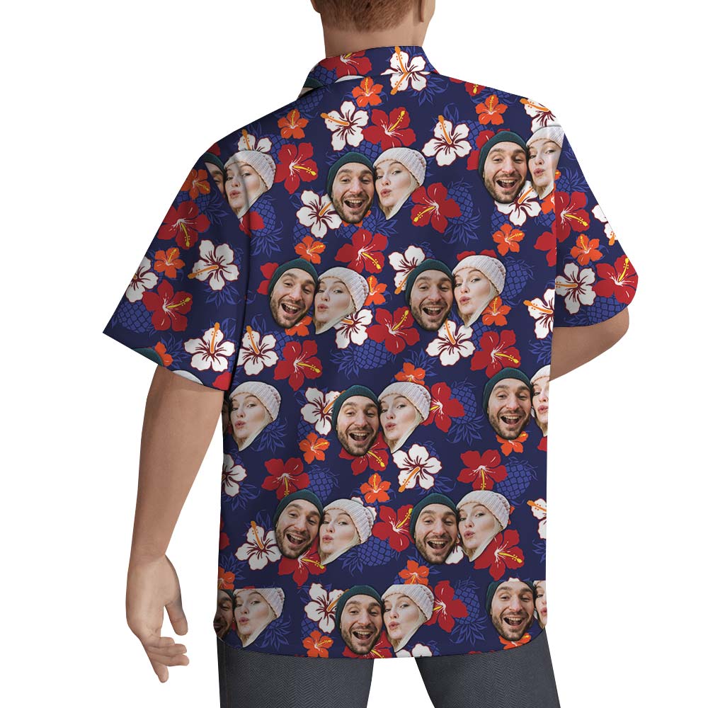 Custom Couple Face Hawaiian Shirt Men