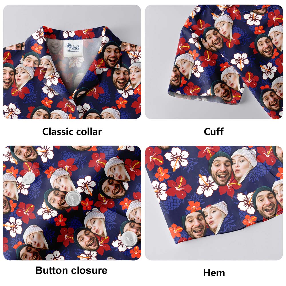 Custom Couple Face Hawaiian Shirt Men