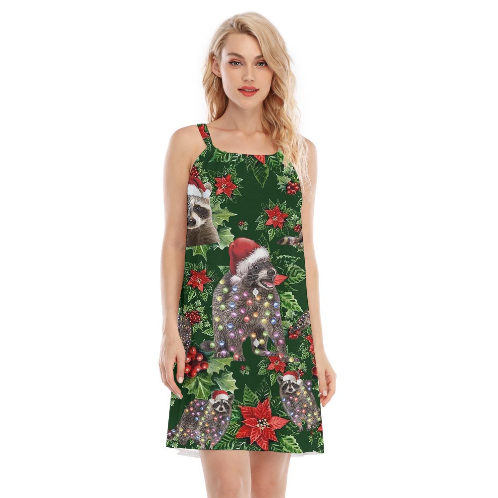 Funny Raccoon Matching Hawaiian Cami Dress - variant image 1