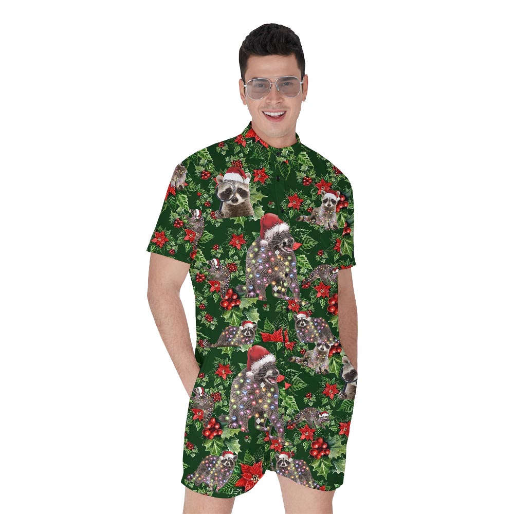 Hawaiian Matching Raccoon Men's Romper - variant image 1
