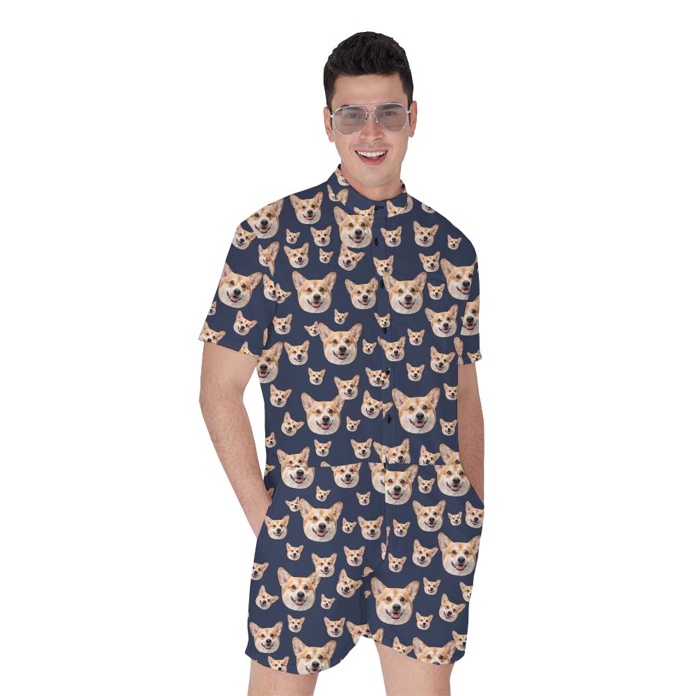 Cool Custom Men's Romper With Multiple Faces On Them - variant image 1