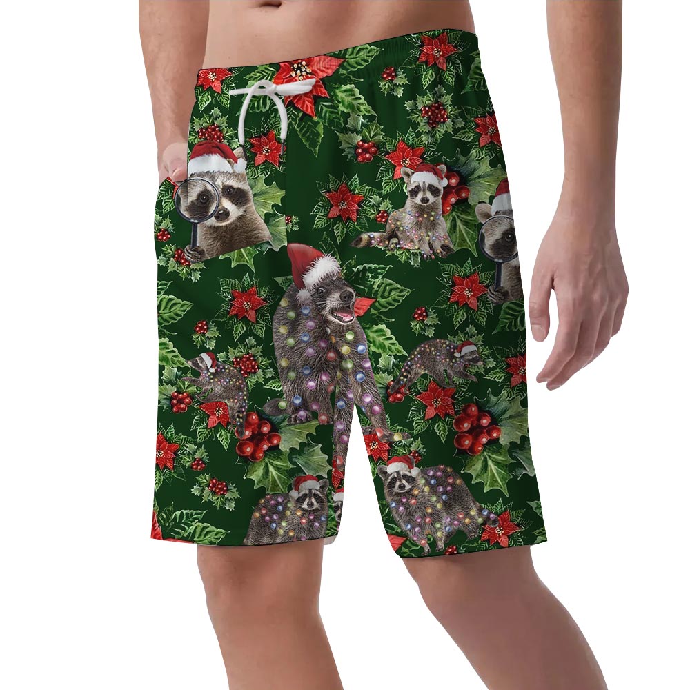 Matching Raccoon Hawaiian Shorts Men