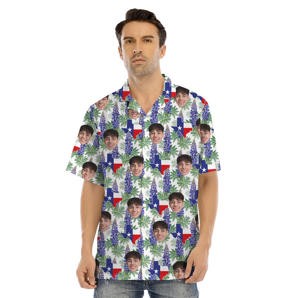 Custom Face Texas Pride Matching Family Hawaiian Outfits