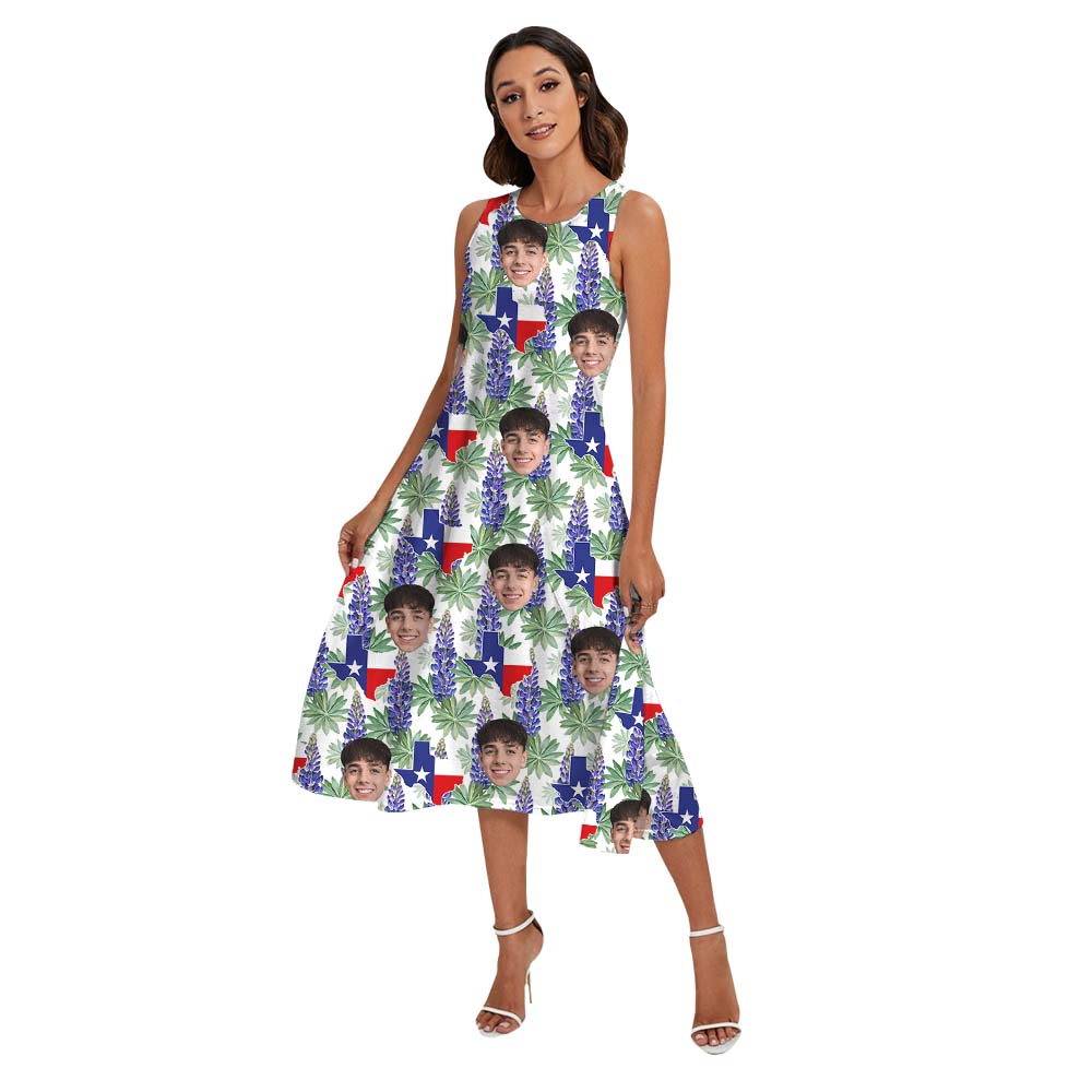 Custom Face Texas Pride Matching Family Hawaiian Outfits