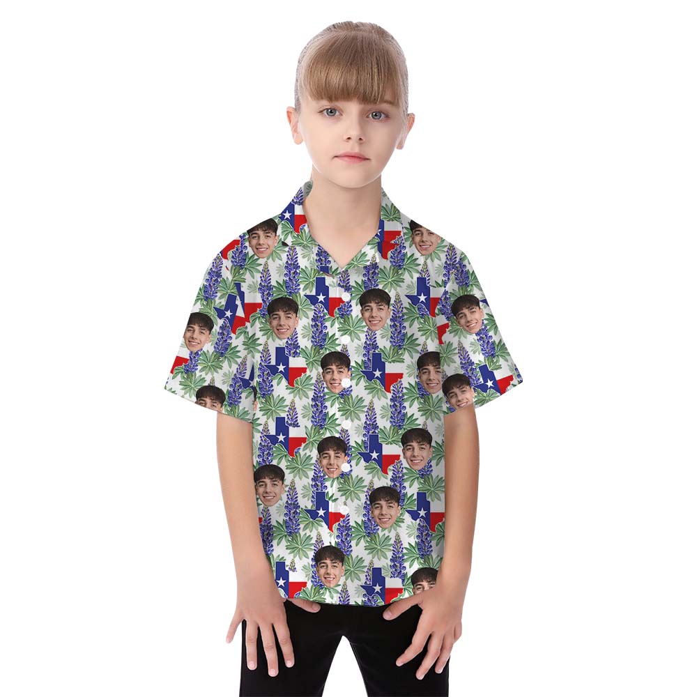 Custom Face Texas Pride Matching Family Hawaiian Outfits
