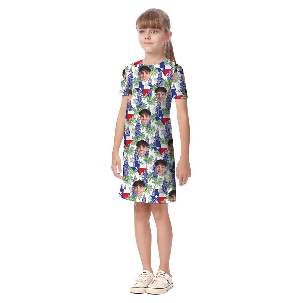 Custom Face Texas Pride Matching Family Hawaiian Outfits