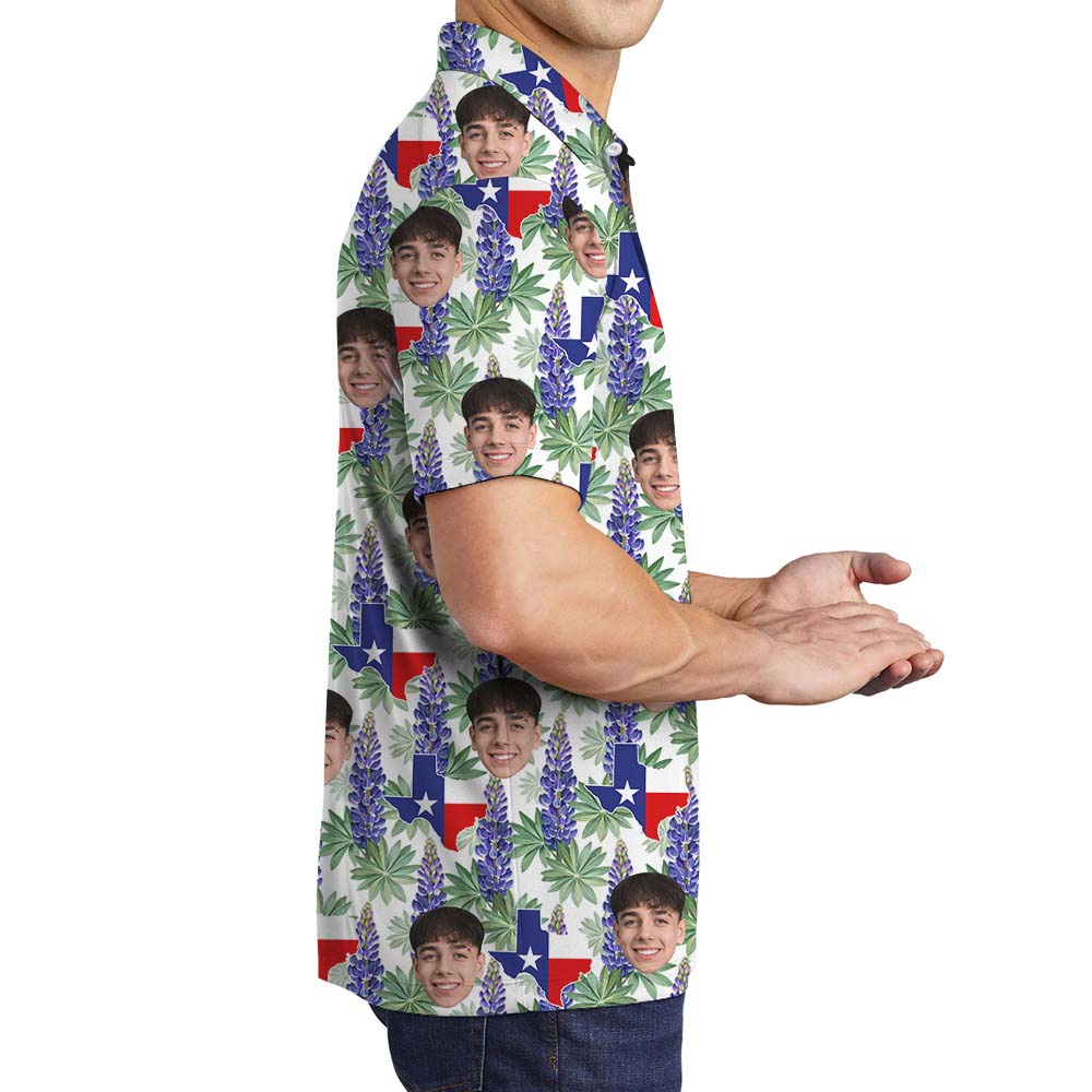 Bluebonnet Texas Men's Polo Shirt With Faces