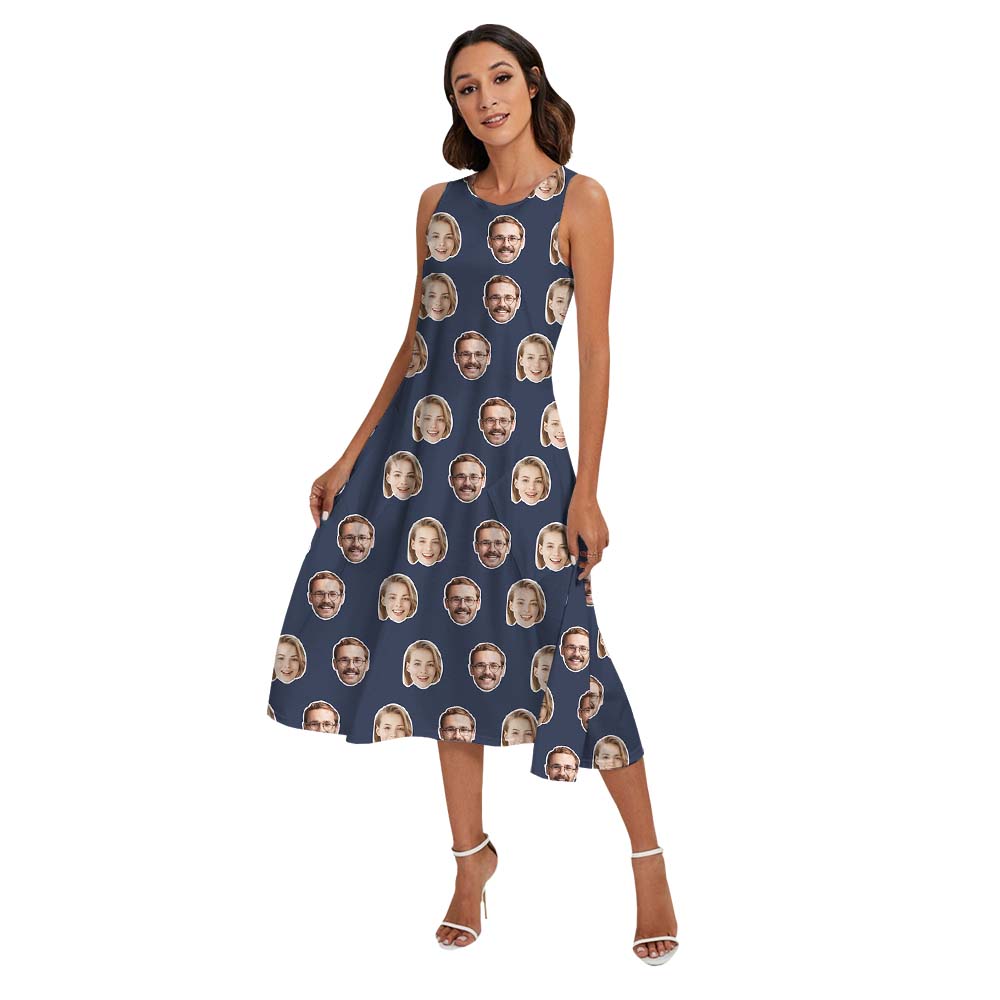 Custom Navy Matching Hawaiian Shirt With Multiple Faces
