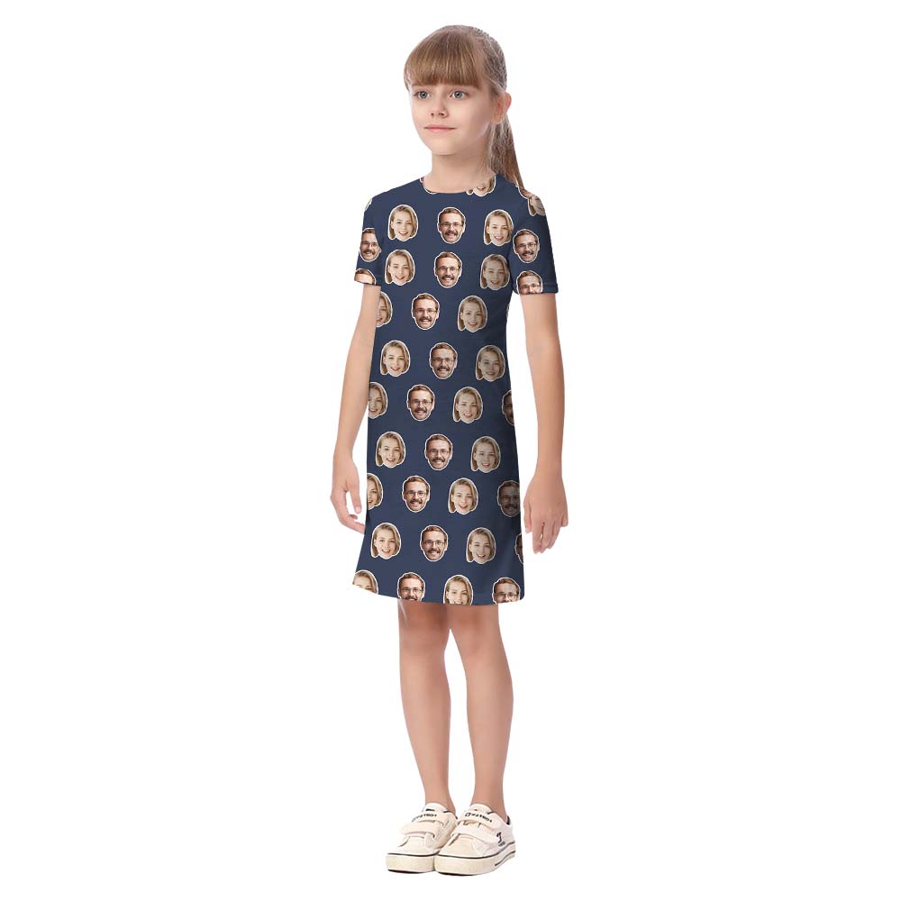 Custom Navy Matching Hawaiian Shirt With Multiple Faces