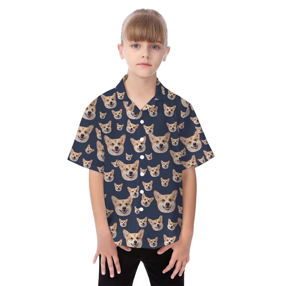 Face On Matching Family Hawaiian Outfits With Pet