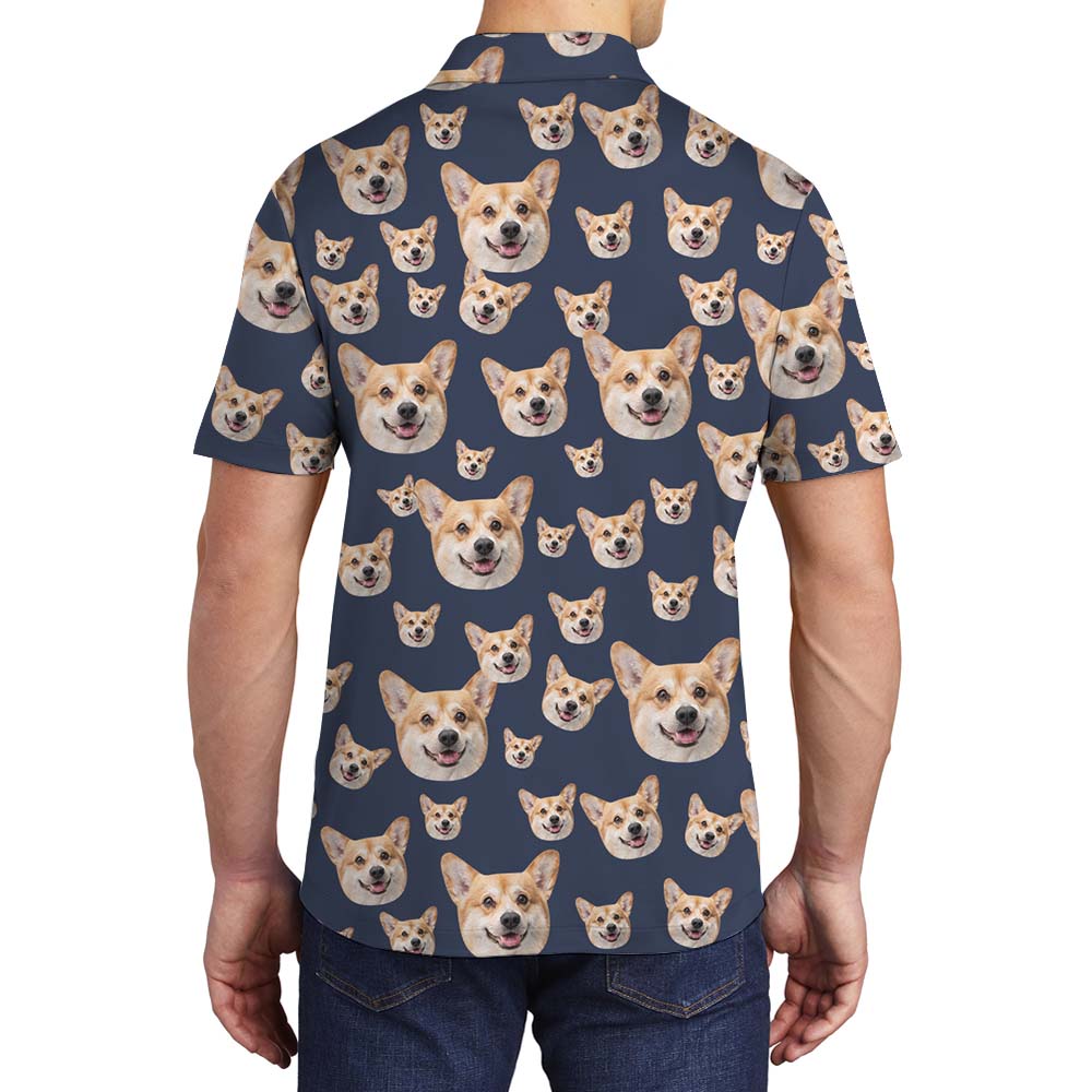 Face On Custom Polo Men Shirt Navy
