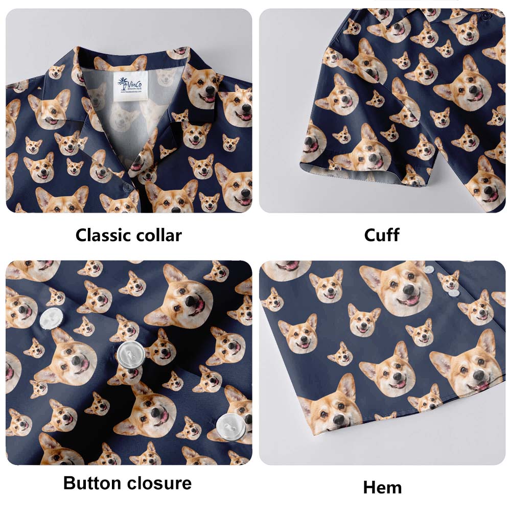 Custom Hawaiian Shirts With Dog Face On Them