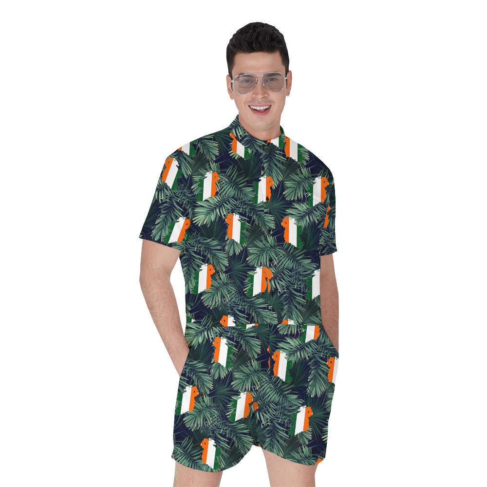 Irish Flag Festive Tropical St. Patty's Hawaiian Romper for Men - variant image 1