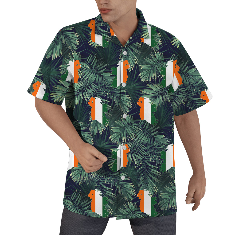 Irish Flag Tropical St. Patrick's Day Hawaiian Shirt for Men - variant image 1