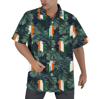 Irish Flag Tropical St. Patrick's Day Hawaiian Shirt for Men