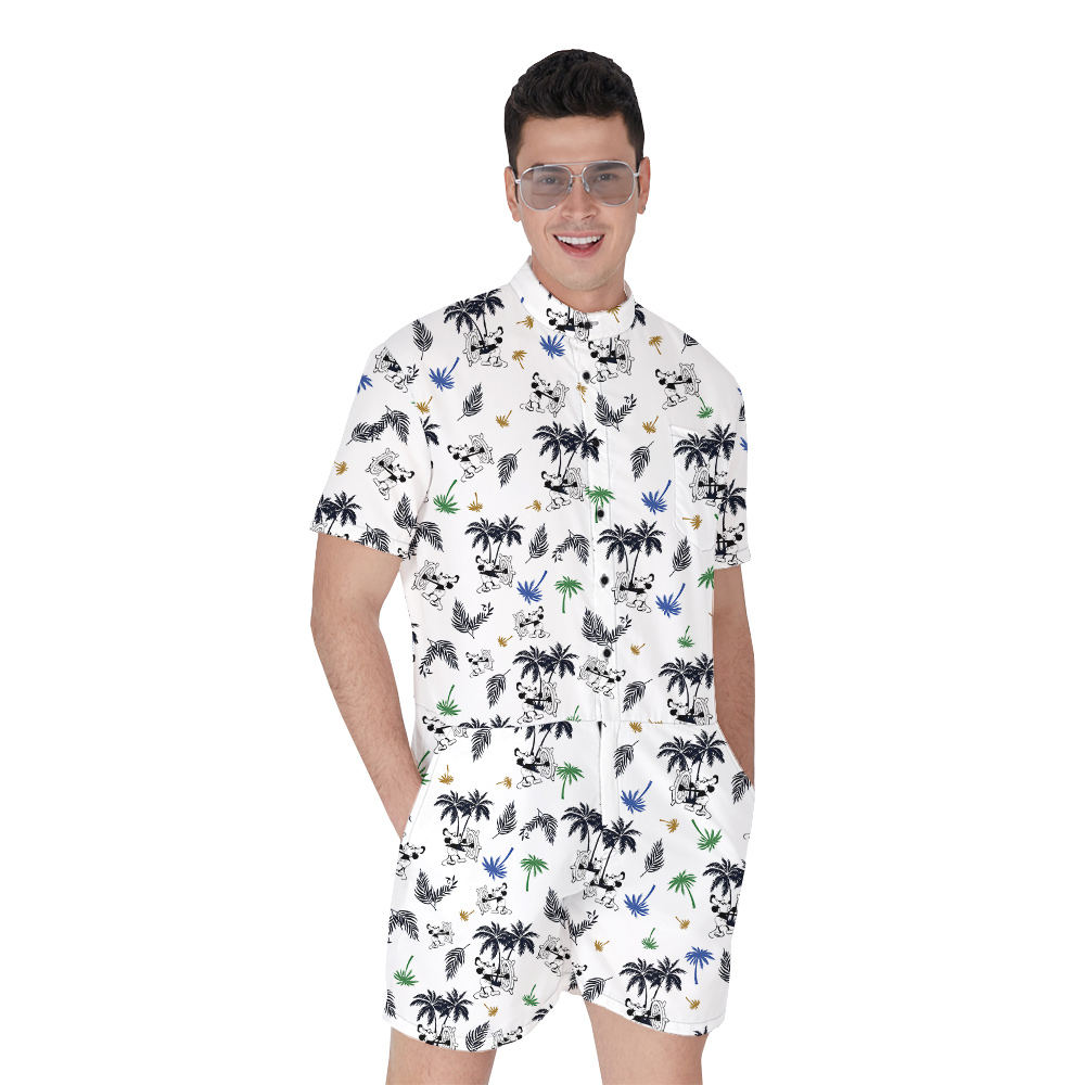 White Palm Mickey 1928 Edition Aloha Romper for Men - variant image 1