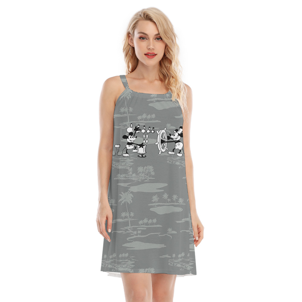 1928 White Steamboat Willie Mickey Hawaiian Cami Dress - variant image 1