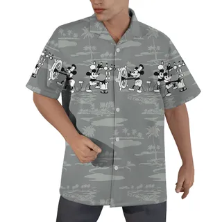 1928 Steamboat Willie White Hawaiian Shirt for Men