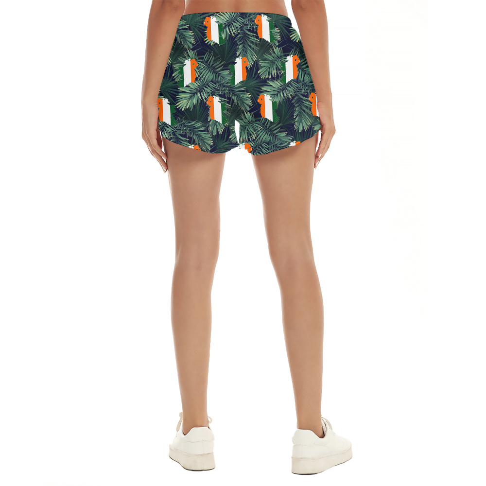 Tropical Irish Charm Flag St. Patricks Day Polo Short for Women