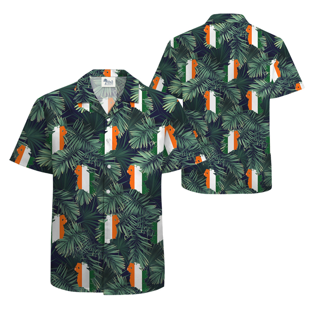 Irish Flag Tropical St. Patrick's Day Hawaiian Shirt for Men
