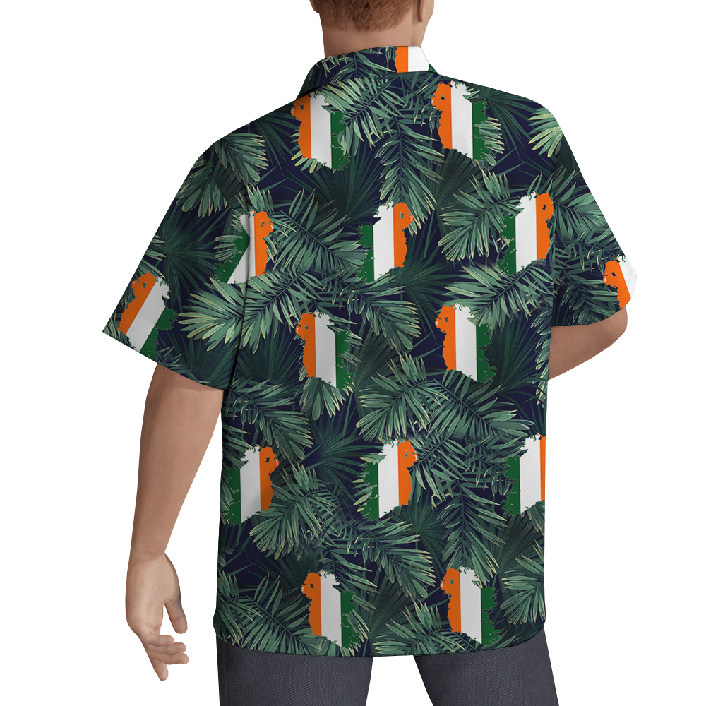 Irish Flag Tropical St. Patrick's Day Hawaiian Shirt for Men