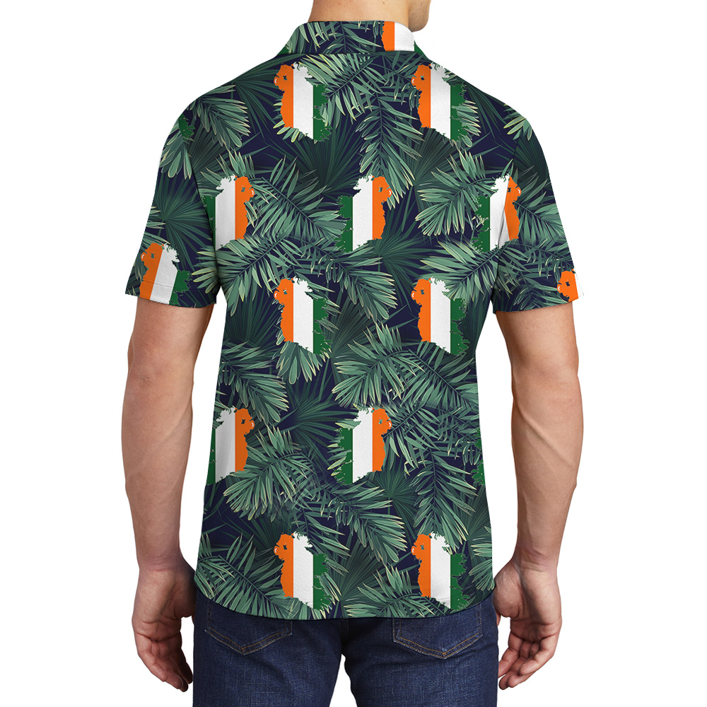 Tropical Irish Charm Flag St. Patricks Day Polo Shirt for Men