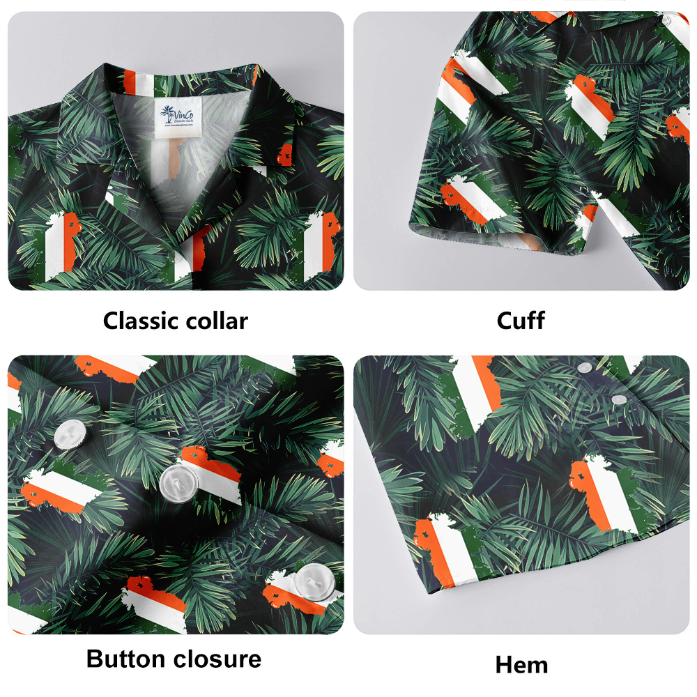 Irish Flag Tropical St. Patrick's Day Hawaiian Shirt for Men