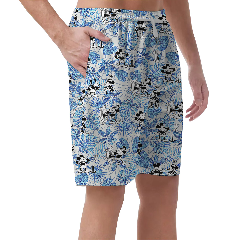 Blue Tropical Mickey 1928 Edition Short for Men