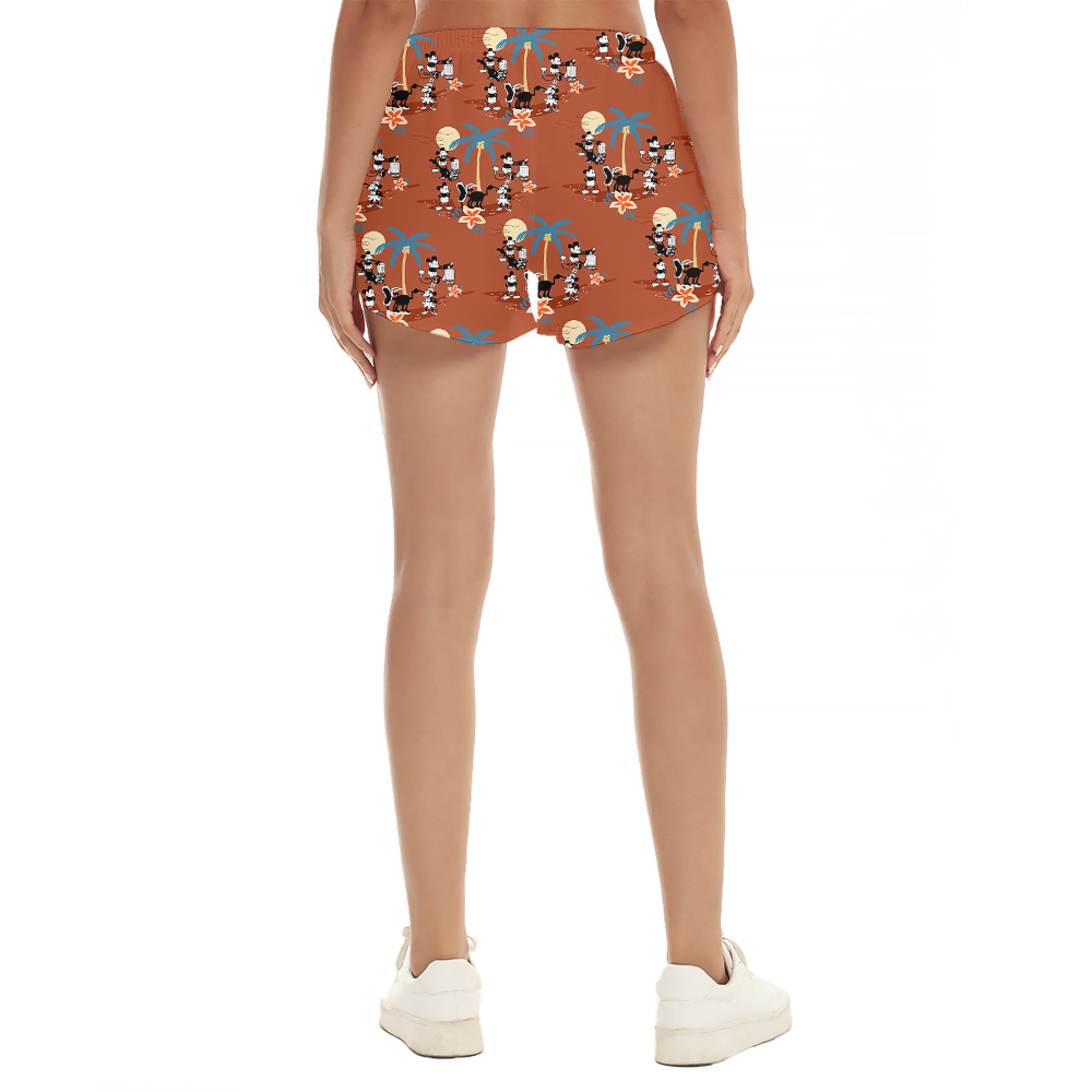Orange Mickey 1928 Edition Hawaiian Short for Women