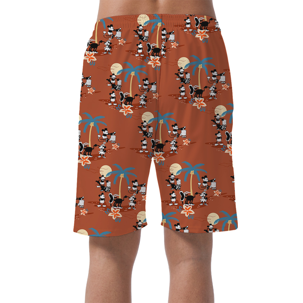 Orange Mickey 1928 Edition Aloha Short for Men