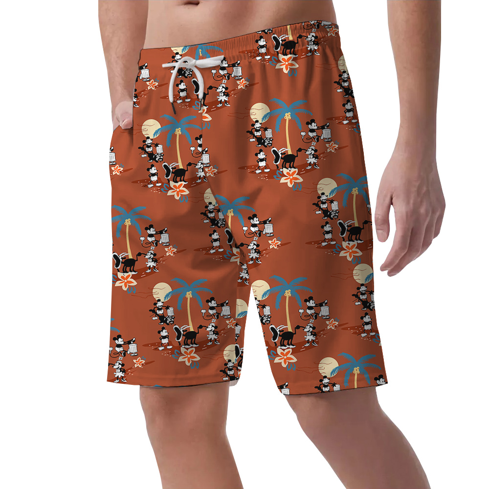 Orange Mickey 1928 Edition Aloha Short for Men