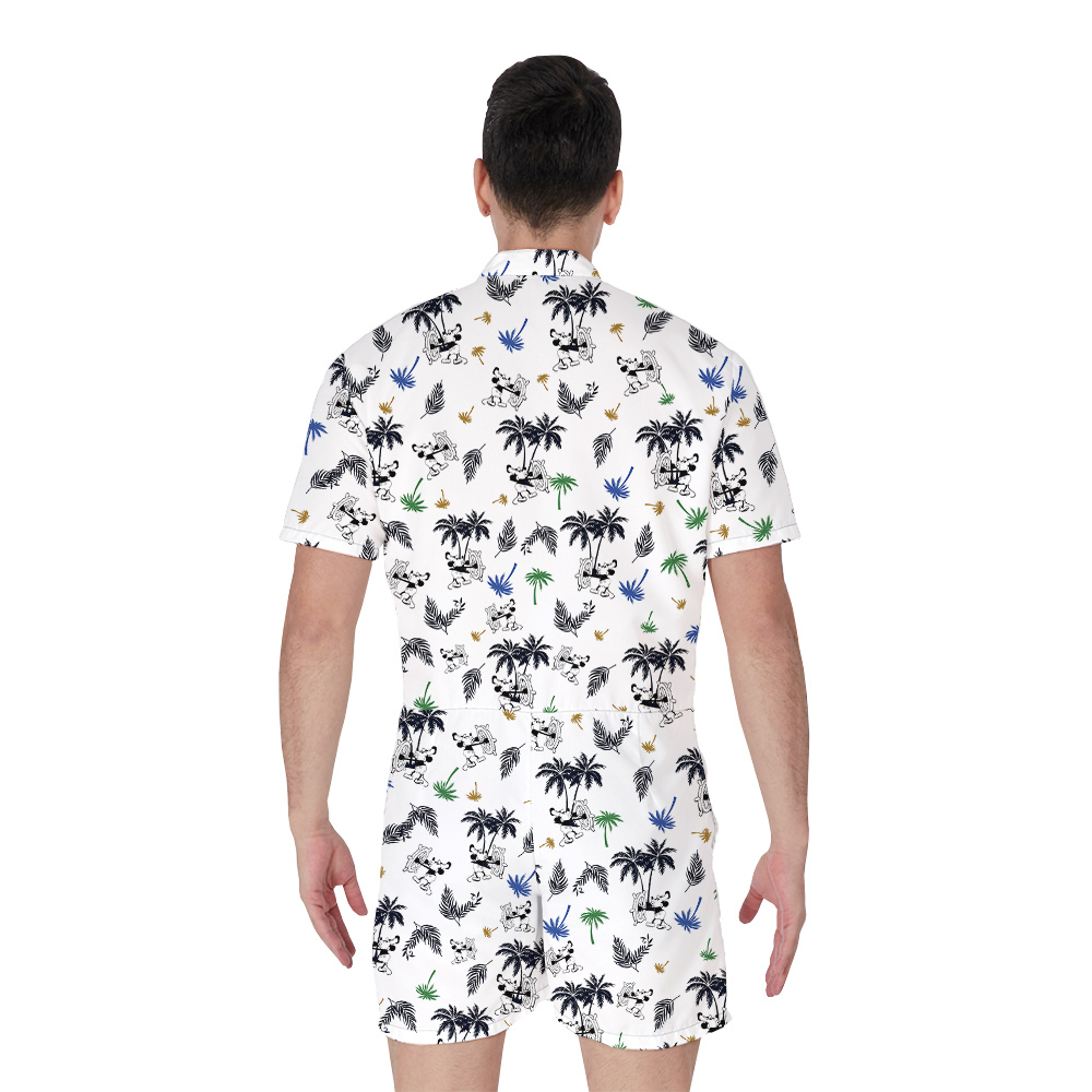 White Palm Mickey 1928 Edition Aloha Romper for Men
