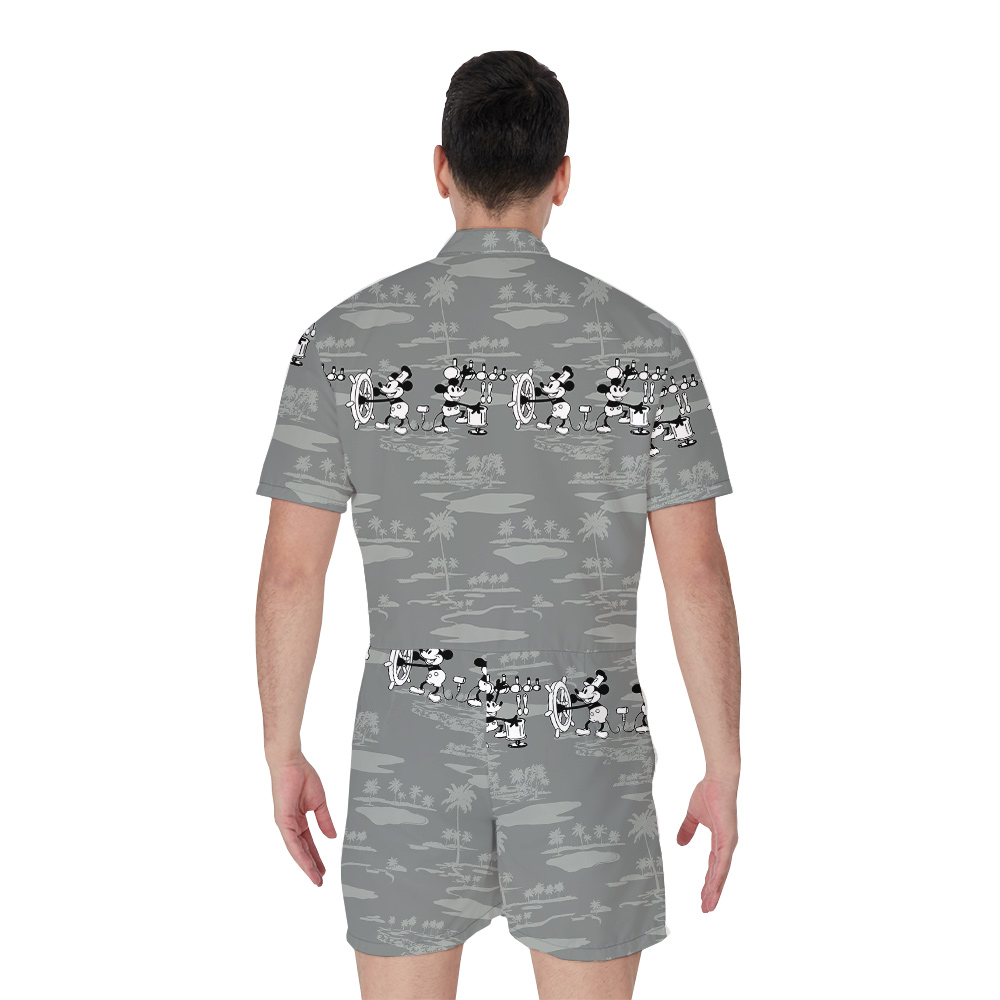White Mickey 1928 Edition Hawaiian Romper for Men