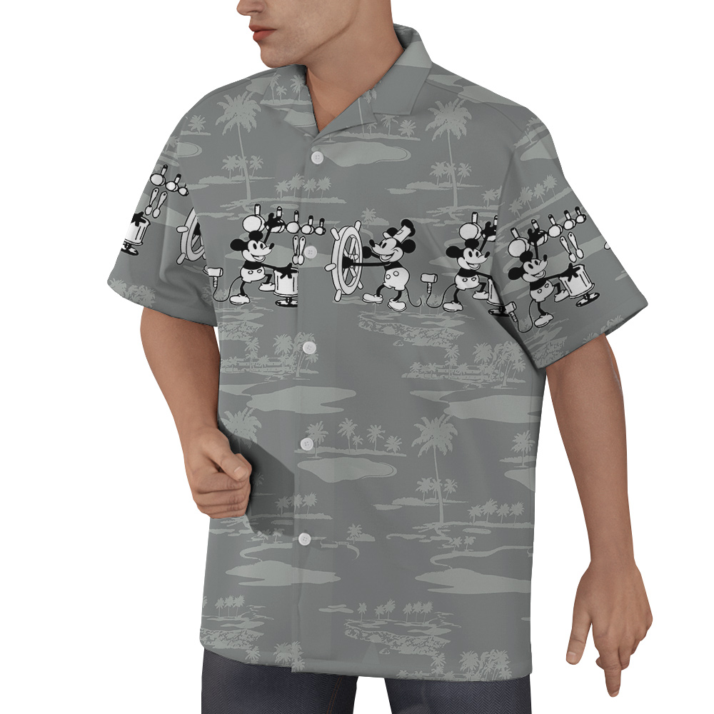 1928 Steamboat Willie White Hawaiian Shirt for Men