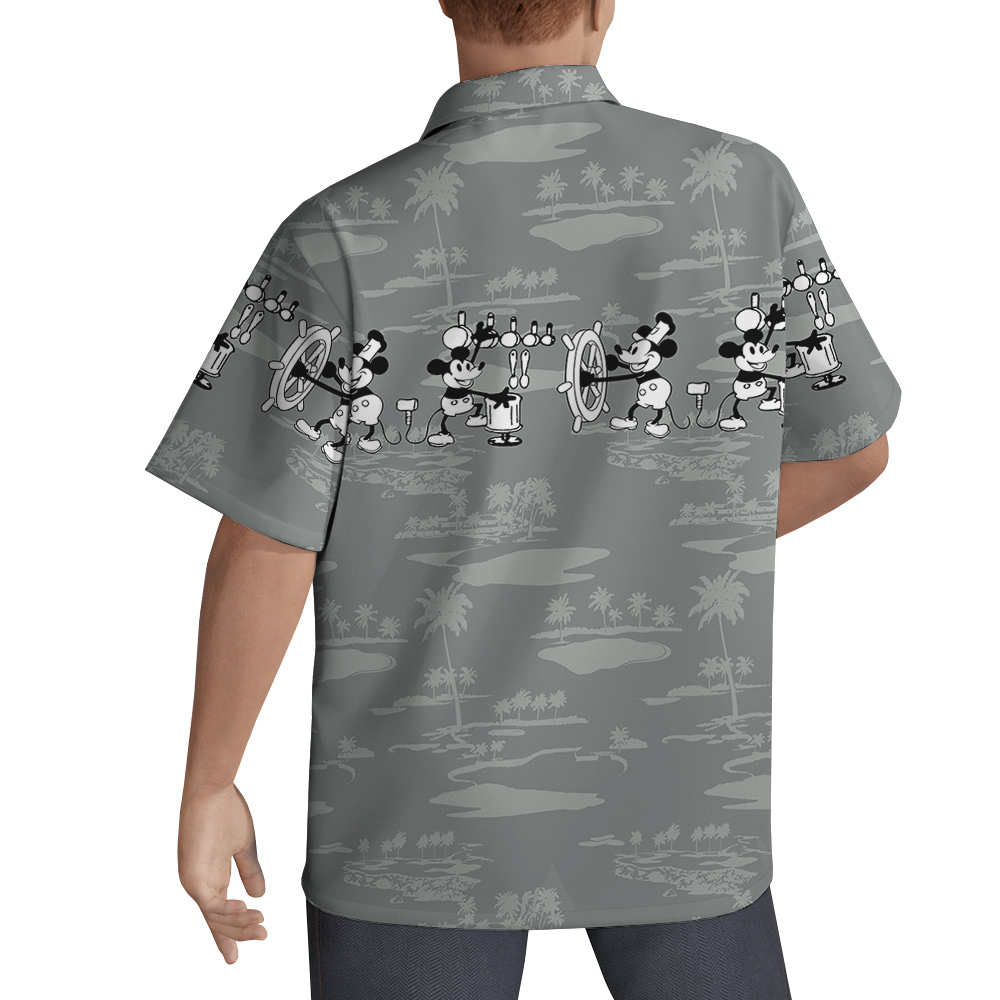 1928 Steamboat Willie White Hawaiian Shirt for Men