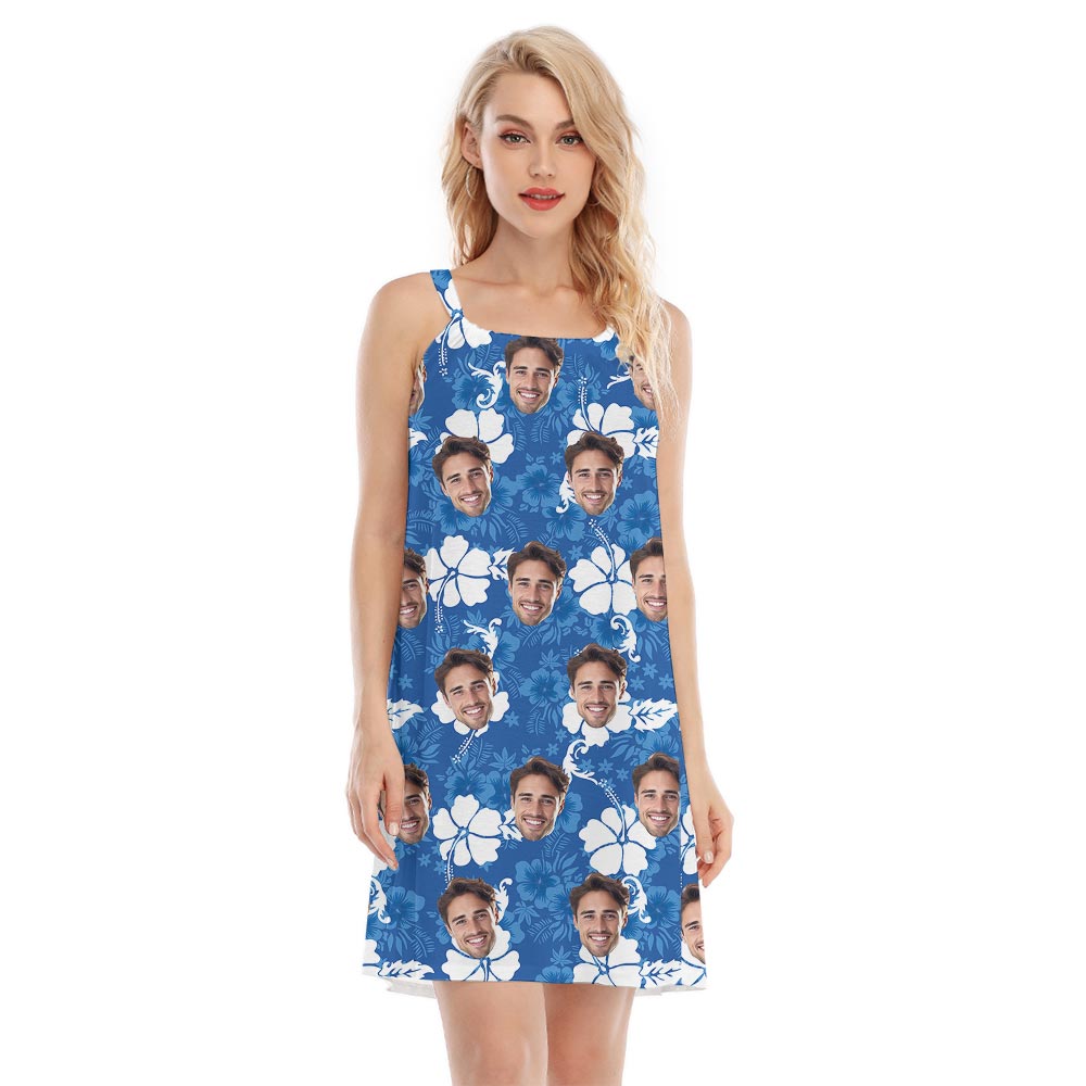 Custom Multiple Faces Hawaiian Dress For Women - variant image 1