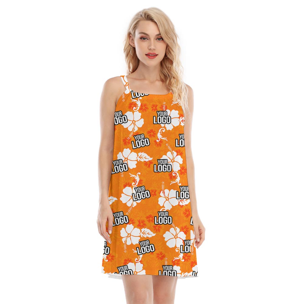 Custom Logo Women's Hawaiian Dress Orange - variant image 1