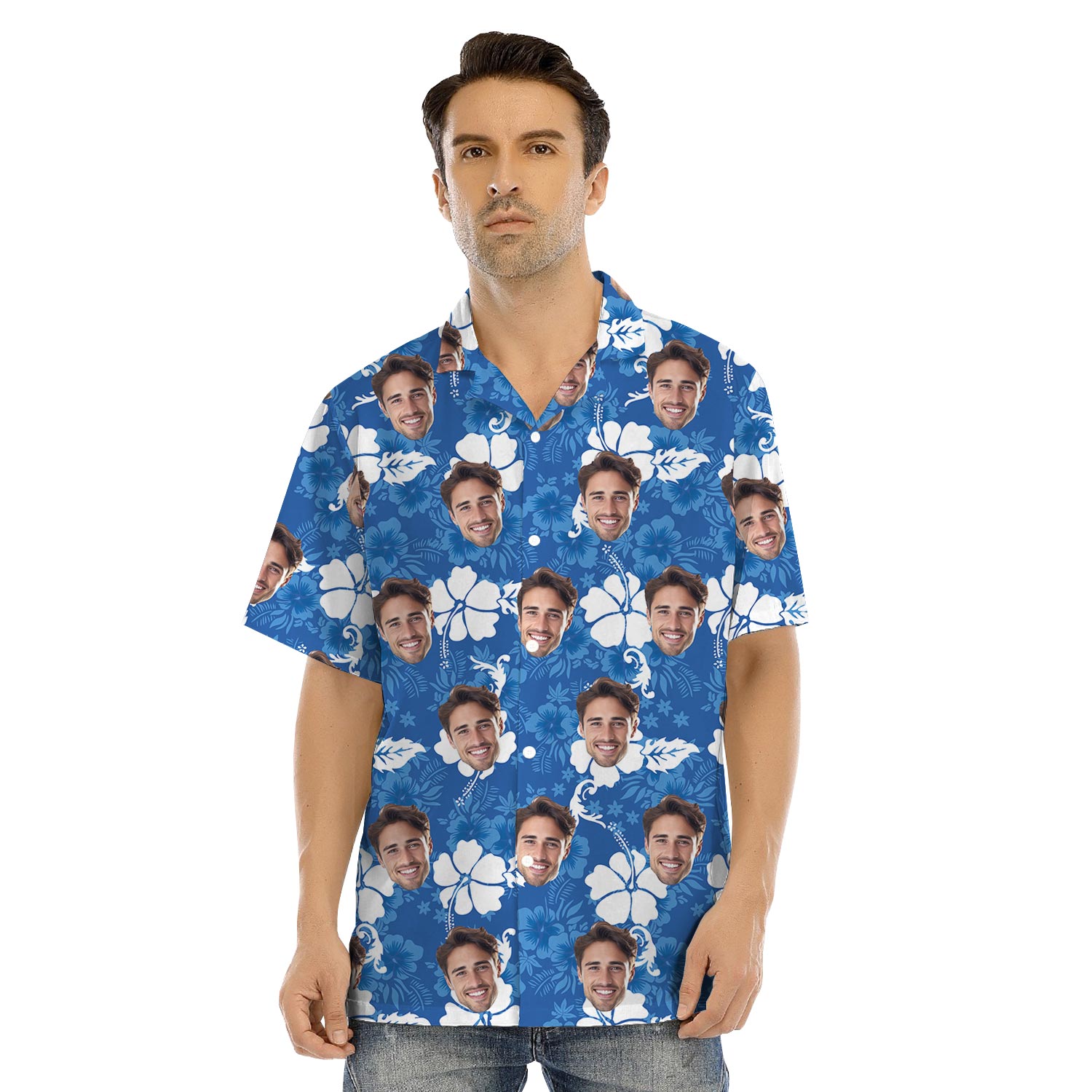 Blue Hibiscus Tropical Hawaiian Matching Outfits For Family