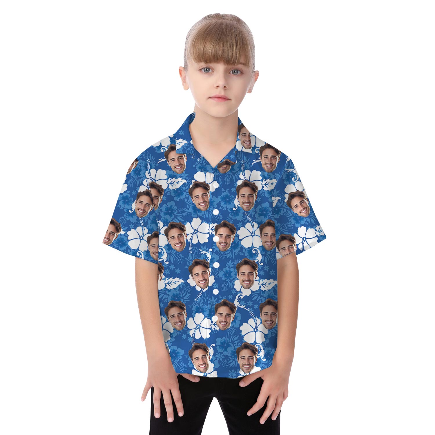 Blue Hibiscus Tropical Hawaiian Matching Outfits For Family