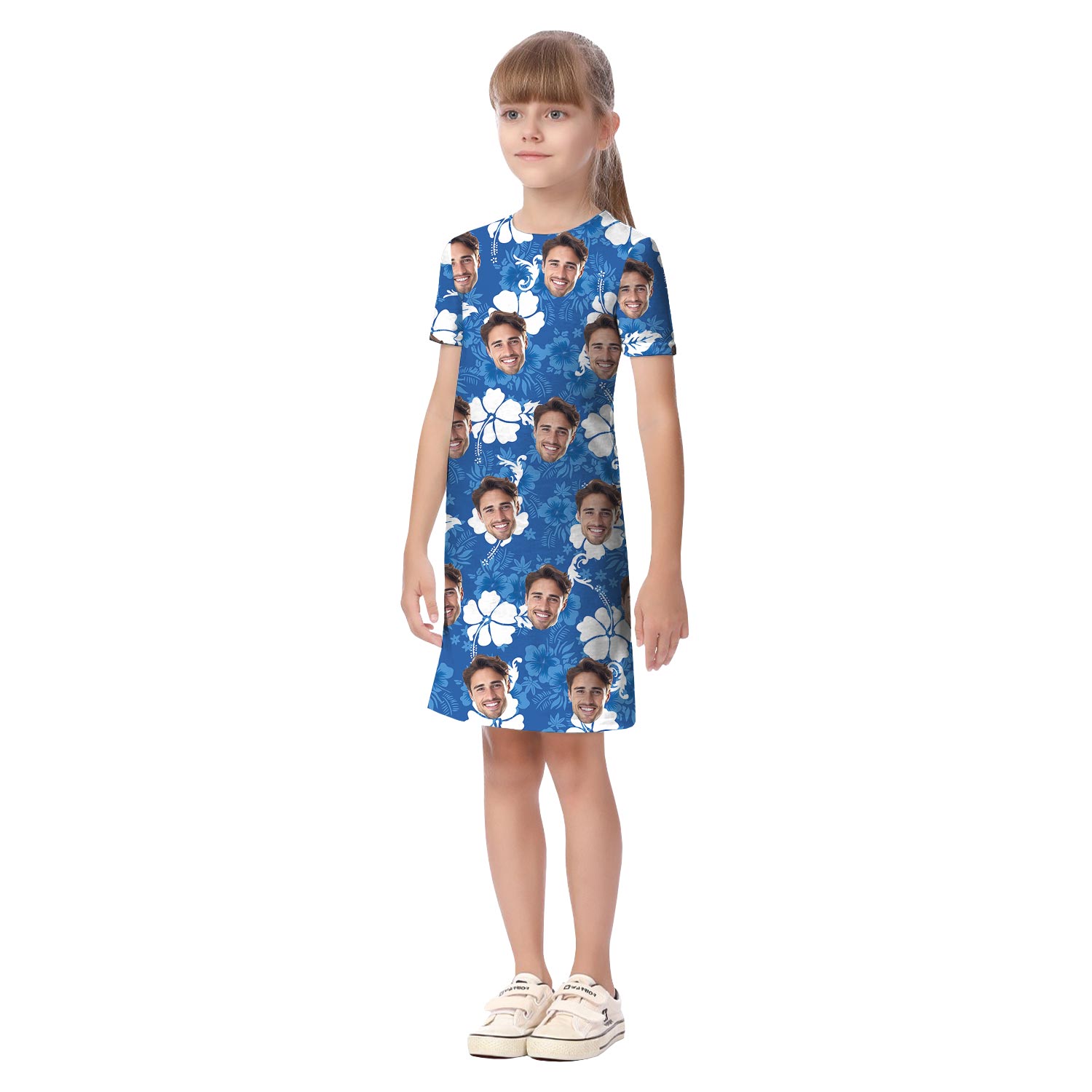 Blue Hibiscus Tropical Hawaiian Matching Outfits For Family